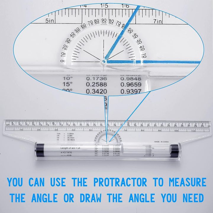 ROLLS120 Rolling Ruler Versatile 12-Inch Measuring and Drafting Tool for Squares Angles Parallel Line Drawing Roller Ruler, Rolling Parallel Ruler