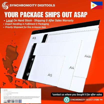LUMIA4 LIGHTBOARD Synchronicity Digitools A4 LED Light Pad for Medium Bond - Letter - A4 Drawings Tracing Plates - (Promo Set: A4+Powerbank)
