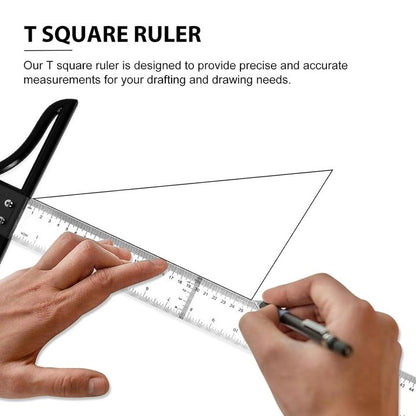 TX900 T Square Ruler 45cm- Transparent Acrylic T-Ruler for Art, Framing, and Drafting T-Square | Detachable Head - Metric and Inch Graduations - Professional Architectural and Engineering Drawing Tool